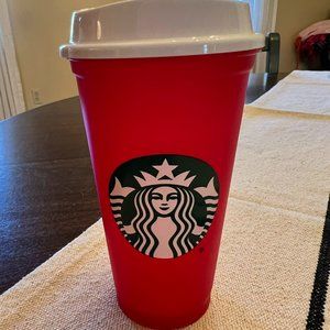 Starbucks Color Changing Reusable Hot Cup w/Lid 16 oz. -Red